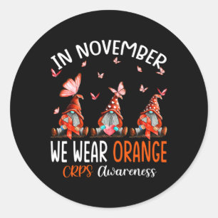 Sticker Rond En Novembre, Nous Portons Des Gnomes De Sensibilis