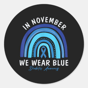 Sticker Rond En novembre, nous portons du bleu pour la sensibil