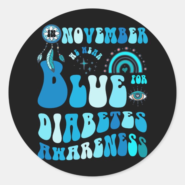 Sticker Rond En novembre, nous portons le bleu pour la sensibil (Devant)