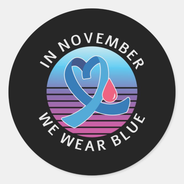 Sticker Rond En novembre, nous portons le mois de sensibilisati (Devant)