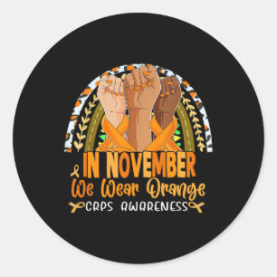 Sticker Rond En Novembre Nous Portons Orange Crps Sensibilisati