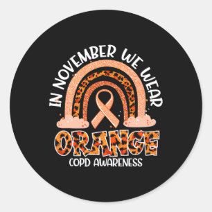 Sticker Rond En Novembre Nous Portons Orange Rainbow Crps Sensi
