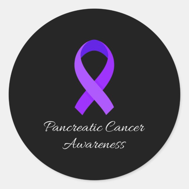 Sticker Rond En Novembre Nous Portons Violet Cancer Pancréatiqu (Devant)