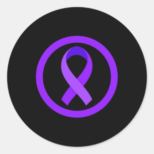 Sticker Rond En Novembre Nous Portons Violet Cancer Pancréatiqu
