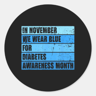 Sticker Rond En novembre, portez du bleu pour la sensibilisatio