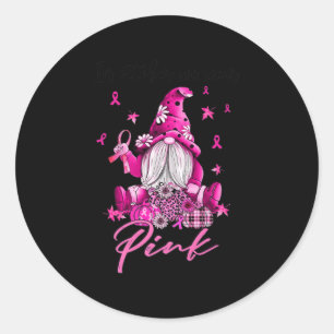 Sticker Rond En Octobre Nous Portons Les Gnomes Roses Le Cancer