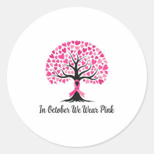 Sticker Rond En Octobre Nous Portons Nk La Sensibilisation Au C