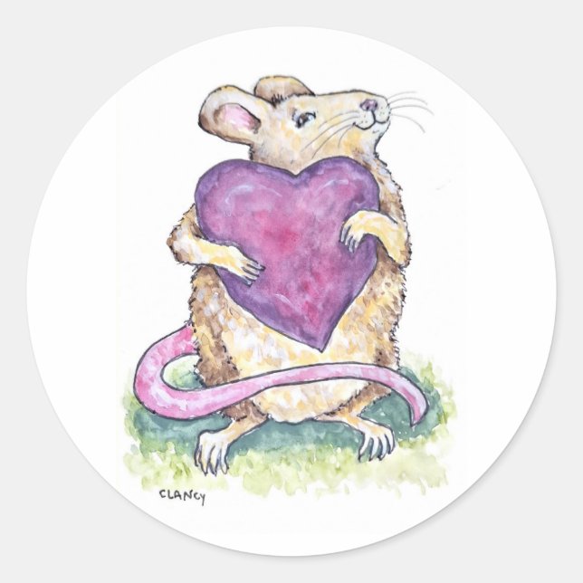 Sticker Rond En pensant à vous avec amour (Devant)