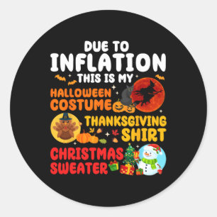 Sticker Rond En Raison De L'Inflation Hallothanksmas Famille No