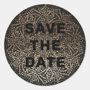 Sticker Rond En relief Formelle Élégante Hiver Noir Huile