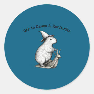 Sticker Rond En route pour causer un capybara mème tapageur