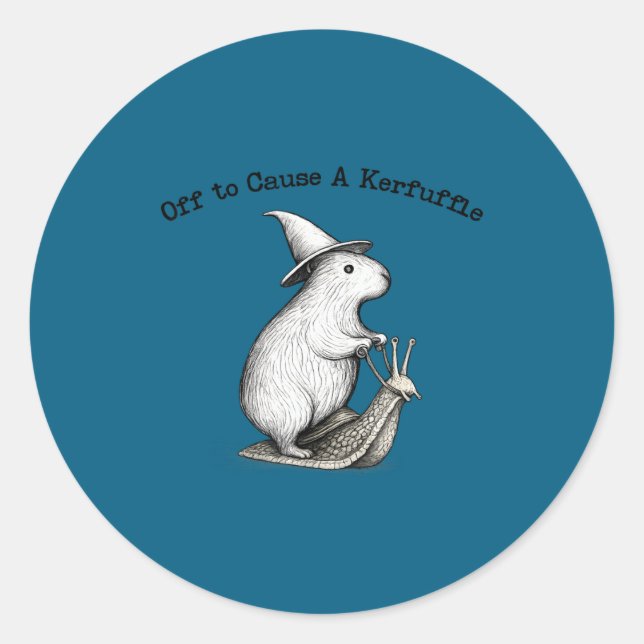 Sticker Rond En route pour causer un capybara mème tapageur  (Devant)