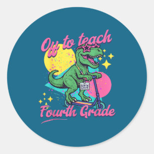 Sticker Rond En route pour enseigner en quatrième année scooter