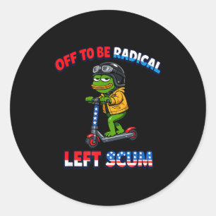 Sticker Rond En route pour être une ordure radicale de gauche d
