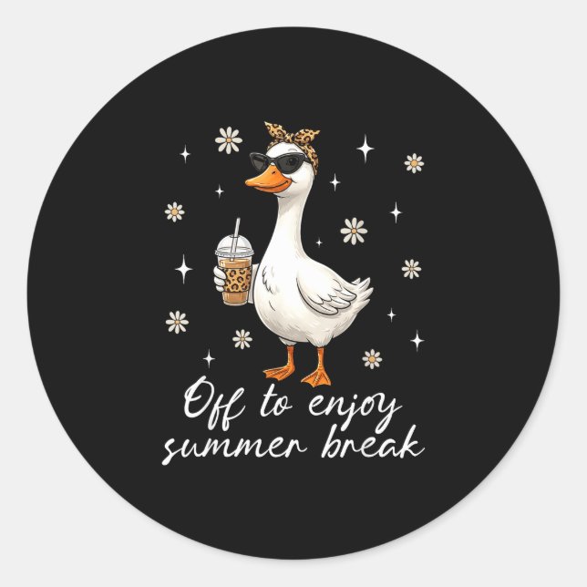 Sticker Rond En route pour profiter des vacances d'été drôle d' (Devant)