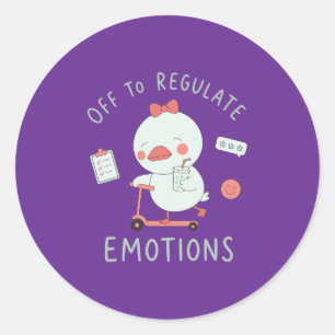 Sticker Rond En route pour réguler les émotions Canard de théra