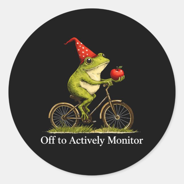 Sticker Rond En route pour surveiller activement le professeur  (Devant)