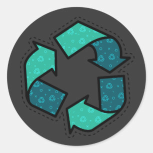 Sticker Rond En savoir plus sur le recyclage - Jour des terres