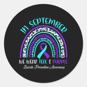 Sticker Rond En septembre Porter le sarcelle violet arc-en-ciel