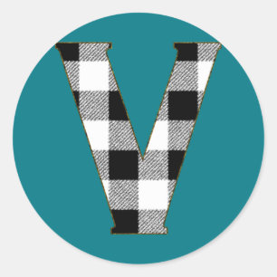 STICKER ROND EN VICHY V