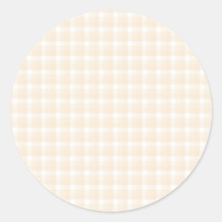 Sticker Rond en vichy vérifier le motif. Beige et blanc.