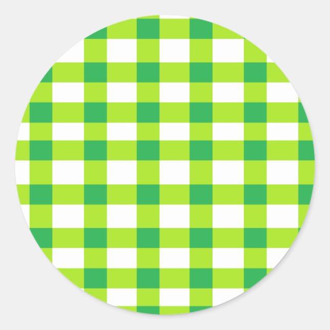 Sticker Rond En vichy verte (Devant)