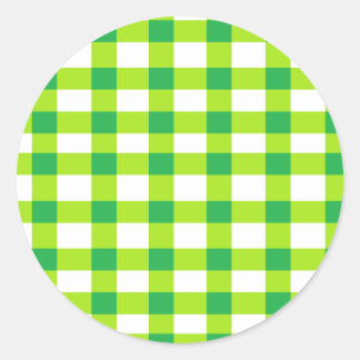 Sticker Rond En vichy verte