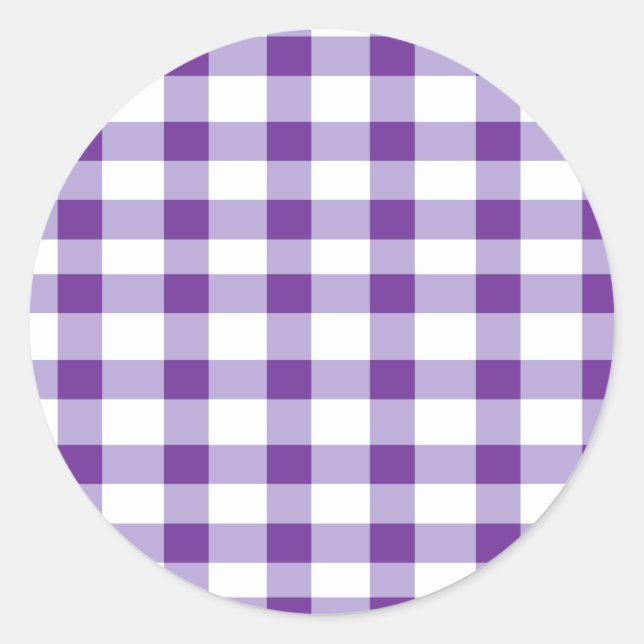 Sticker Rond En vichy violet (Devant)