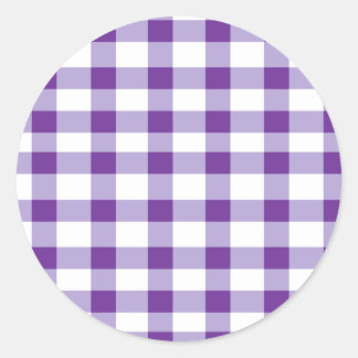 Sticker Rond En vichy violet