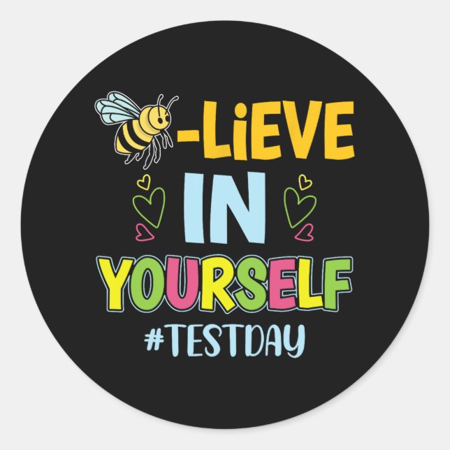 Sticker Rond En vous-même Motivational Test Day Enseignant (Devant)