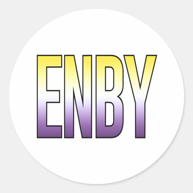 Sticker Rond ENBY - Non binaire (Devant)