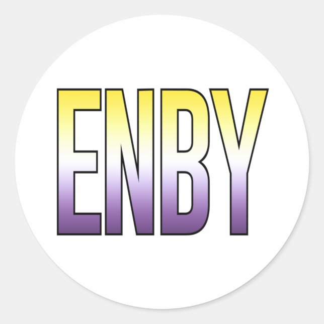 Sticker Rond ENBY - Non binaire (Devant)