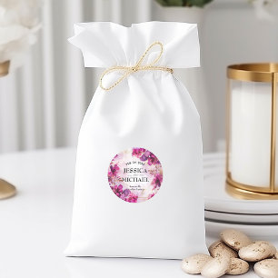 Sticker Rond Enchantement Fuchsia violet profond : Aquarelle