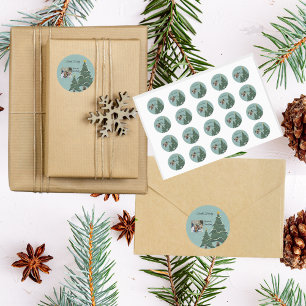 Sticker Rond Enchanter Noël Arbre doux FlaksPhoto