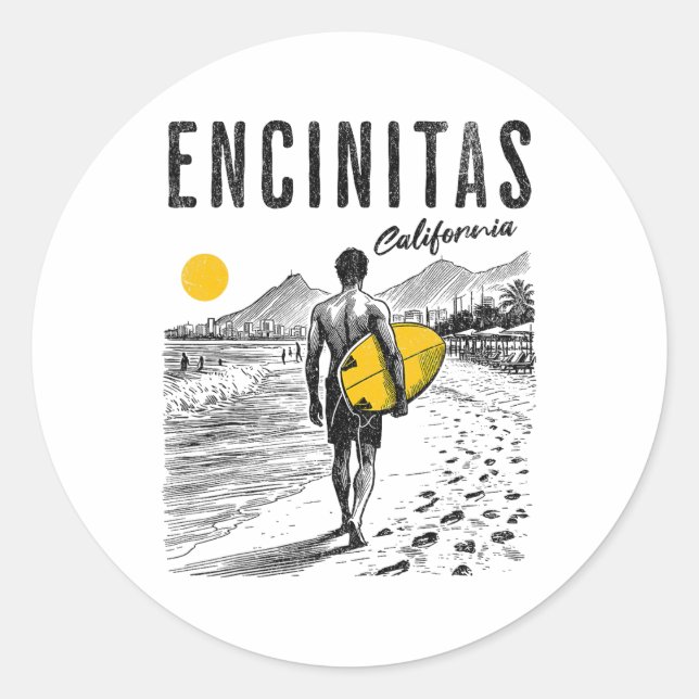 Sticker Rond Encinitas _3  (Devant)