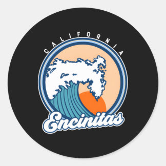 Sticker Rond Encinitas California Surf Wave