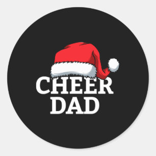 Sticker Rond Encourage Papa Noël Noël Drôle de concours de chee