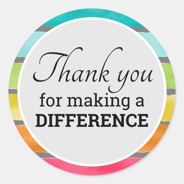 Sticker Rond Encourager Le Merci À Faire Une Différence (Devant)