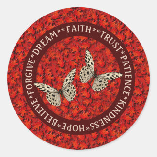 Sticker Rond encouraging Words Affaire Leaves