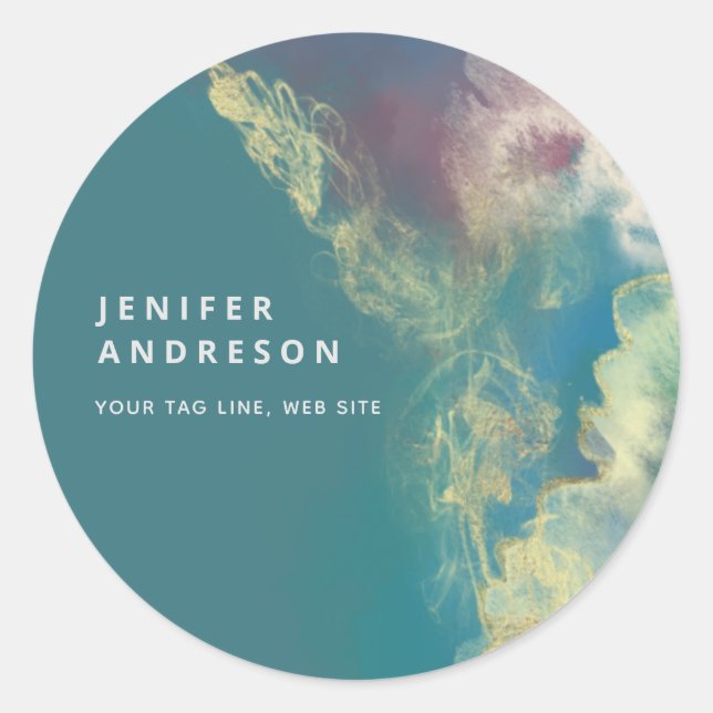 Sticker Rond encre artistique moderne contemporaine Abstraite (Devant)