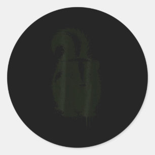 Sticker Rond Encre de moufette Art Nge esthétique Nuisible Anim