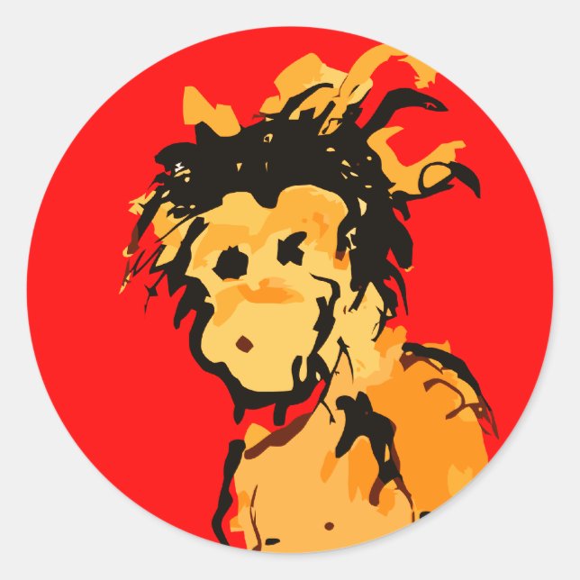 Sticker Rond encre singe (Devant)