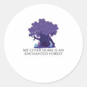 Sticker Rond Encre Whimsigoth – Forêts Mystiques, Lunes & Magie