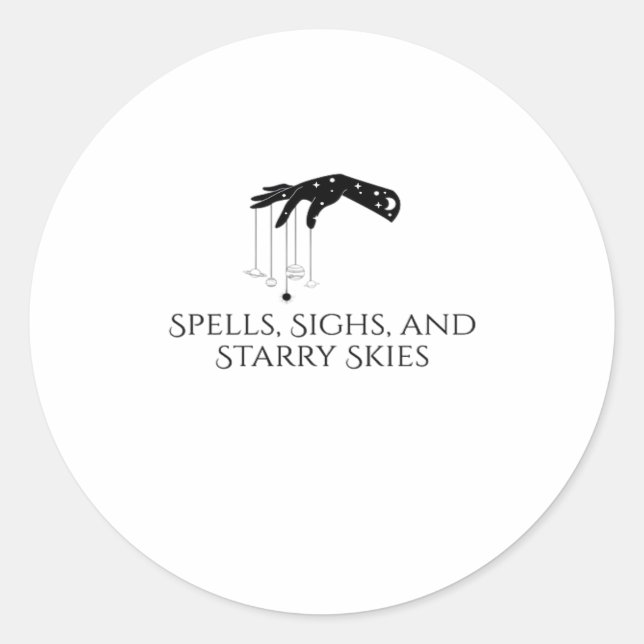 Sticker Rond Encre Whimsigoth – Forêts Mystiques, Lunes & Magie (Devant)