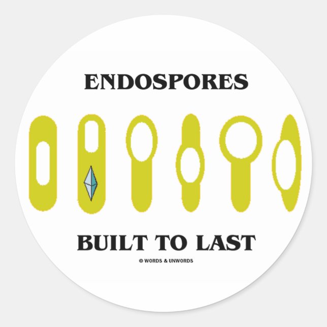 Sticker Rond Endospores Construites À Dernier (Attitude Bactéri (Devant)