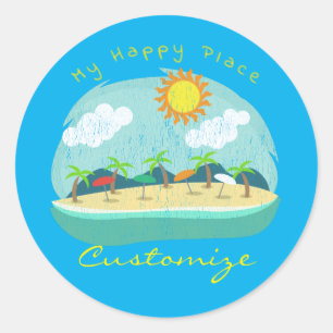 Sticker Rond Endroit heureux Thunder_Cove de plage