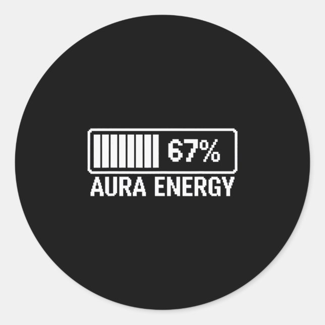 Sticker Rond Énergie Aura À 67 Six Sept Mème  (Devant)
