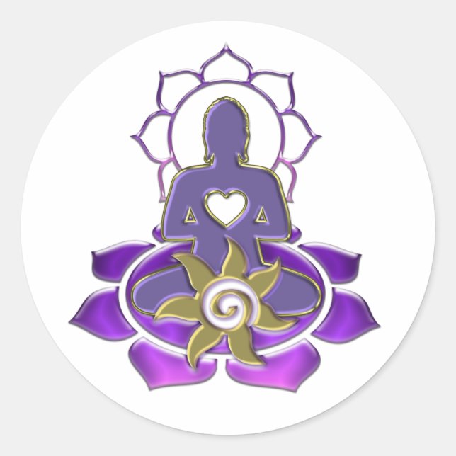 Sticker Rond énergie BUDDHA | faites votre propre arrière - pla (Devant)