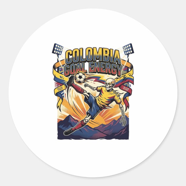 Sticker Rond Énergie de but Colombie Skeleton Striker Nations C (Devant)