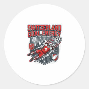 Sticker Rond Énergie de but de Suisse Squelette Attaquant Natio